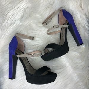 Free People Suede Strap Heels.